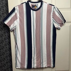 SzL 100% Cotton Striped Short Sleeve in Navy, Pink, and White